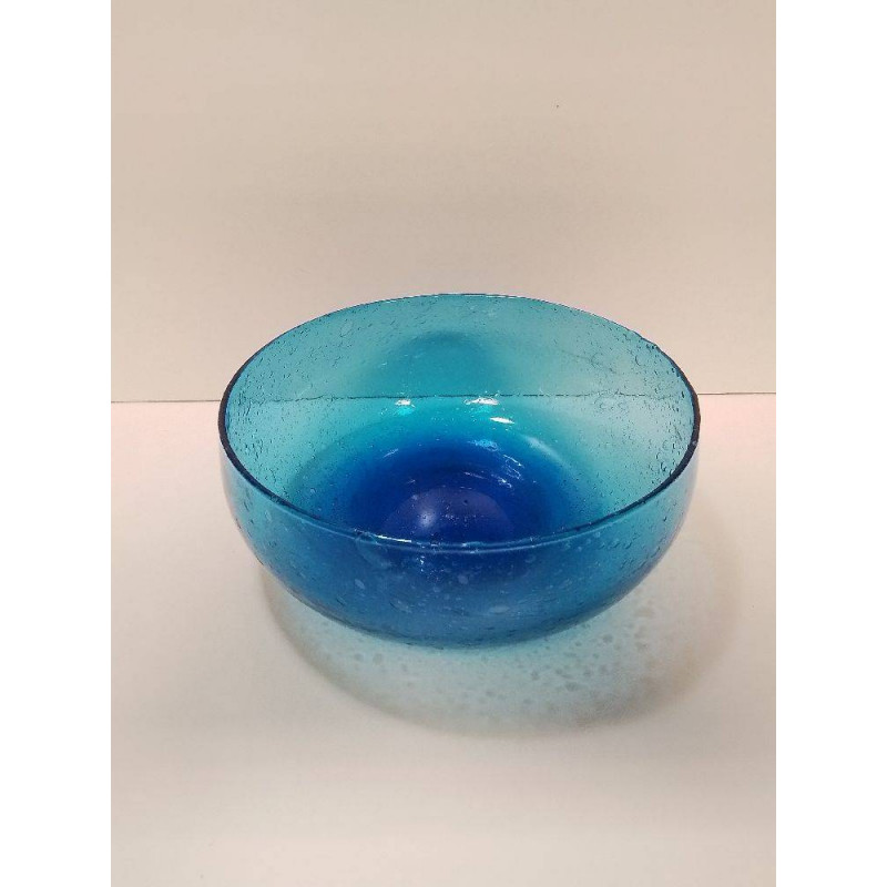 COUPE VERRE BLEU BULLES
