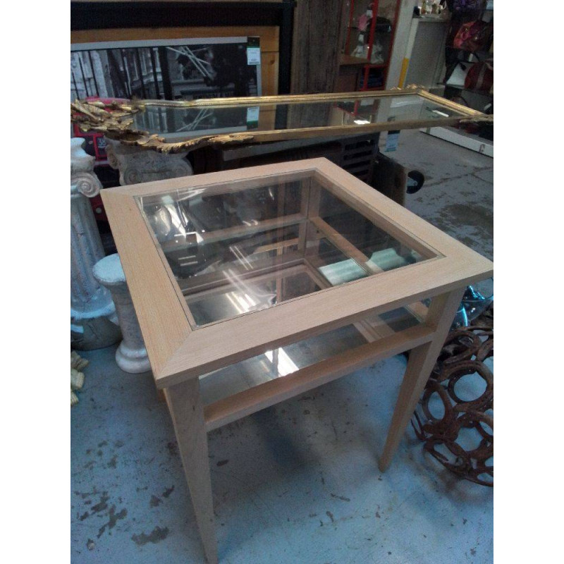 TABLE VITRINE HETRE 