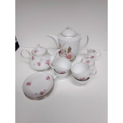 SERVICE A CAFE MOTIF FLEURS...