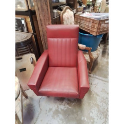 FAUTEUIL VINTAGE SKAI ROUGE 