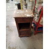 CHEVET ANCIEN 1 TIROIR 1 PORTES DESSUS MARBRE 