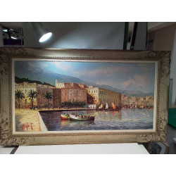 HUILE SUR TOILE PORT...