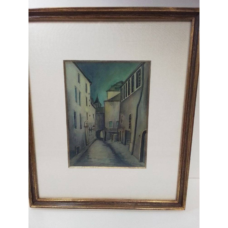 TABLEAU RUE LUXEMBOURGEOISE SIGNÉE 