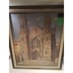 HUILE SUR TOILE EGLISE SIGNÉE 