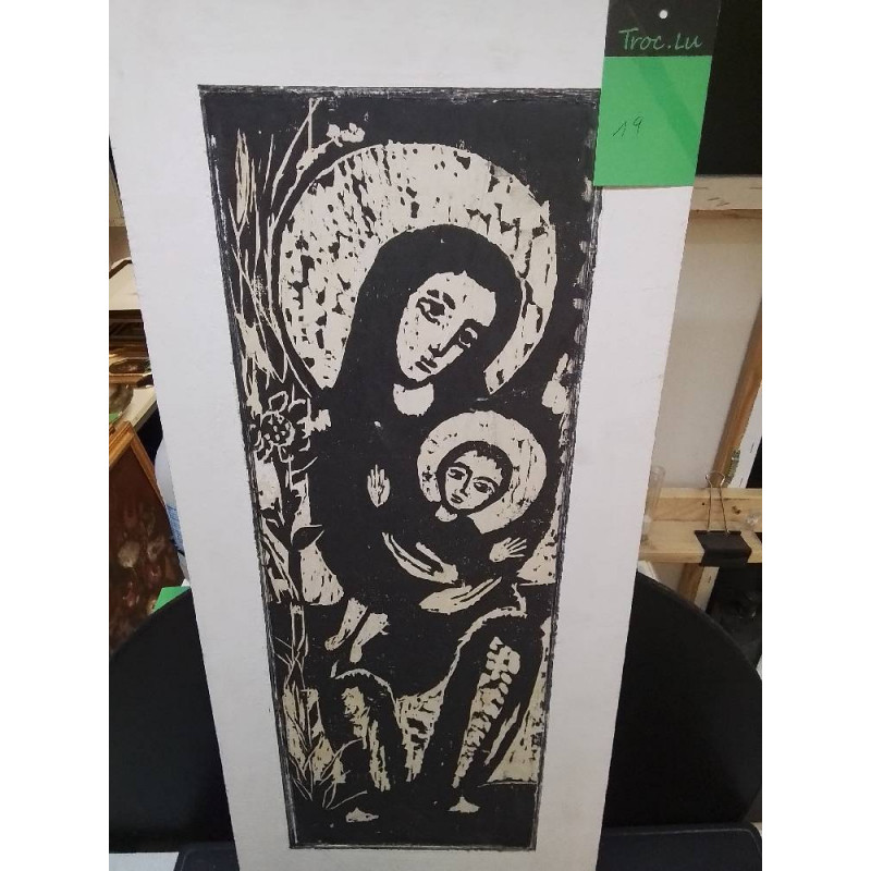 PEINTURE RELIGIEUSE NOIR ET BLANC 