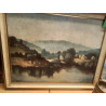 HUILE SUR TOILE ANCIENNE VUE MOSELLE SCHNEIDERS