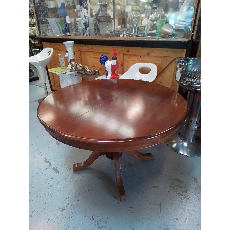 TABLE RONDE BOIS MASSIF AVEC ALLONGE