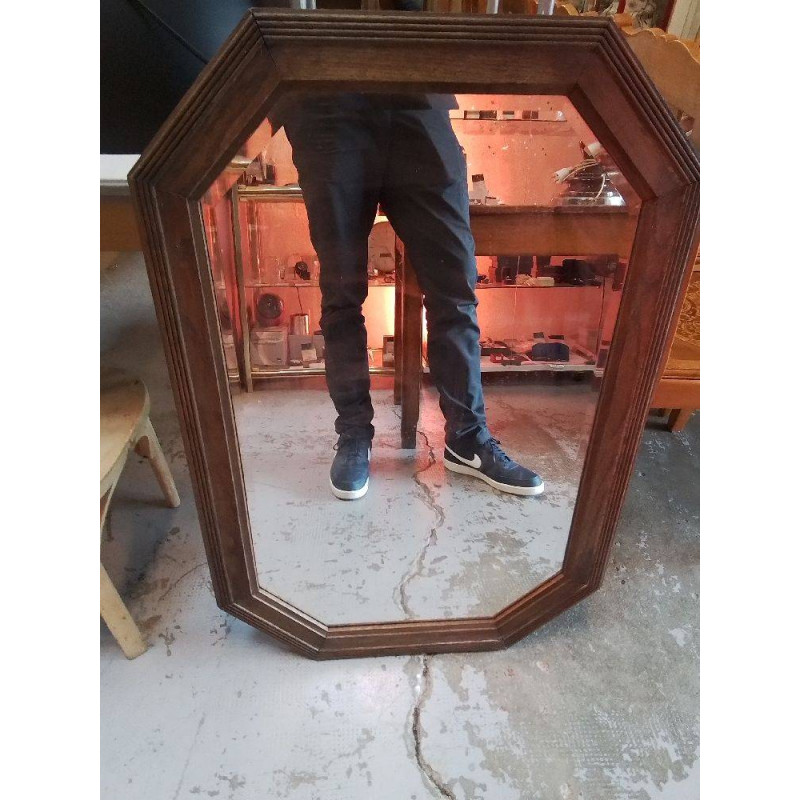 MIROIR BISEAUTÉ OCTOGONAL CHENE