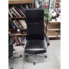 FAUTEUIL DE BUREAU TISSU ASSISE CUIR NOIR