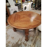 TABLE RONDE CHENE MASSIF AVEC ALLONGES