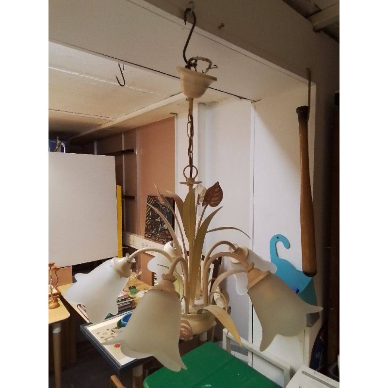 LUSTRE 5 BRANCHES MÉTAL COLORÉ 