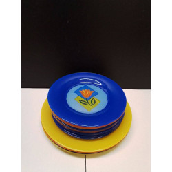 LOT D’ASSIETTES VERRE COLORE 