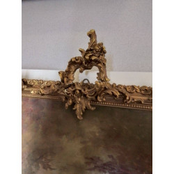 HUILE SUR TOILE ANCIENNE CADRE STYLE LOUIS XV DORÉ EN L’ETAT