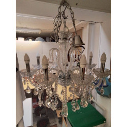 LUSTRE 8 BRANCHES A PAMPILLES 