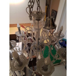 LUSTRE 8 BRANCHES A PAMPILLES 