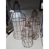 SET DE 3 CAGES DECO DORÉES 