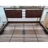 LIT MODERNE METAL ET SIMILI CUIR BRUN 180X200*