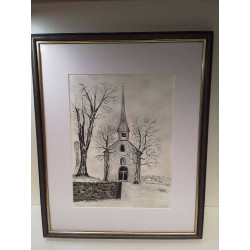 DESSIN EGLISE SIGNÉE KUHNER 