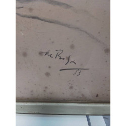 FUSAIN FEMME NUE SIGNÉ E DE ROSA 