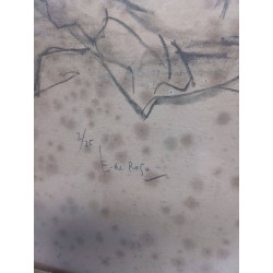FUSAIN FEMME NUE SIGNÉ E DE ROSA 