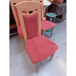 LOT 4 CHAISES HETRE ET TISSU 
