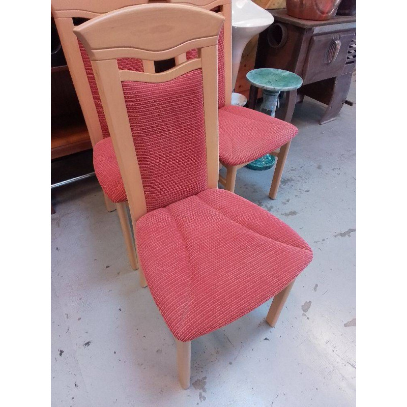 LOT 4 CHAISES HETRE ET TISSU 