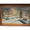 HUILE SUR TOILE PAYSAGE HIVERNAL TSANG