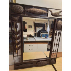 MIROIR FER FORGÉ DECOR RELIEF
