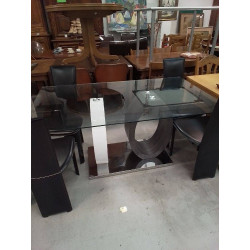 TABLE MODERNE PLATEAU VERRE 