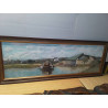 HUILE SUR TOILE DECO FONTAINE SIGNÉE 