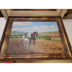 HUILE SUR TOILE CHEVAUX R....