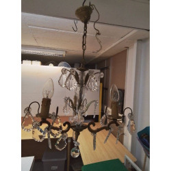 LUSTRE 3 BRANCHES A PAMPILLES 