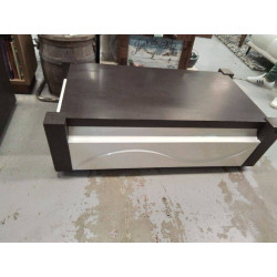 TABLE BASSE BICOLORE 2 TIROIRS 