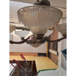 LUSTRE 5 BRANCHES STYLE ART DECO EZAN