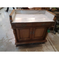 COMMODE DESSUS MARBRE BLANC + CLE