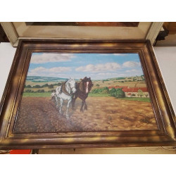 HUILE SUR TOILE CHEVAUX R....