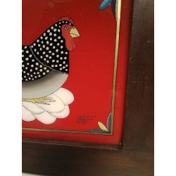 CADRE FIXÉ SOUS VERRE POULE ALEXIS N’GOM