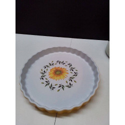 PLAT A TARTE MOTIF TOURNESOLS 