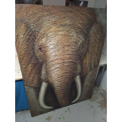 PEINTURE TEXTURÉE ÉLÉPHANT...