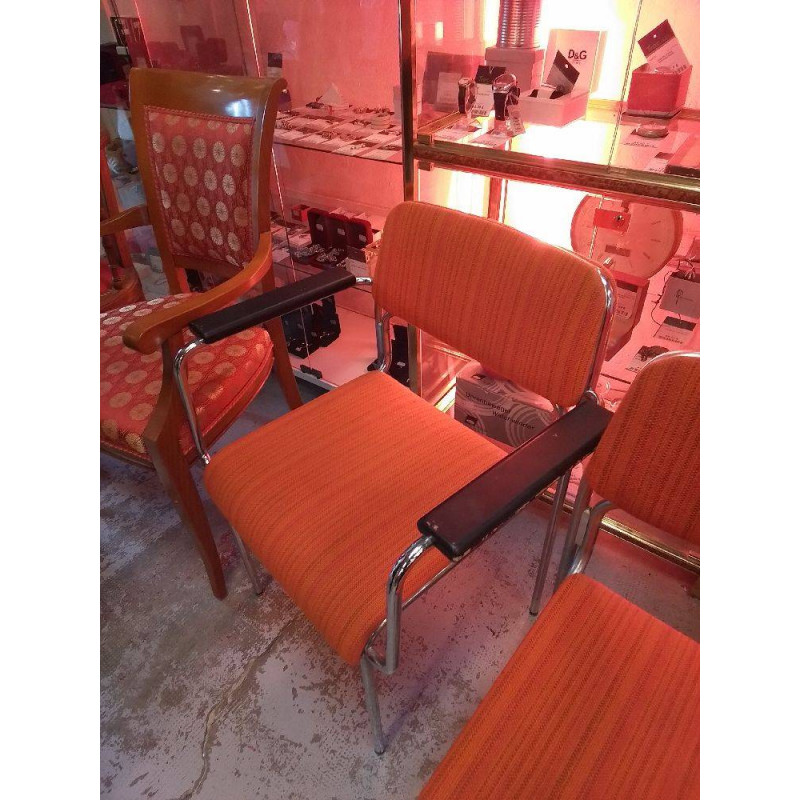 FAUTEUIL VINTAGE TUBULAIRE ORANGE 