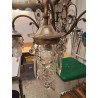 LUSTRE ANCIEN A PAMPILLES 5 BRANCHES