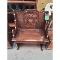 BANC COFFRE CHÊNE SCULPTÉ 