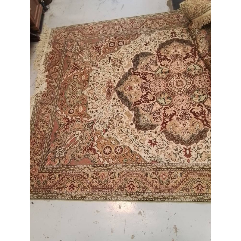 TAPIS ORIENT TONS VERTS ROSES 195X290