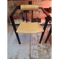 FAUTEUIL DESIGN CUIR JAUNE