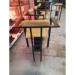 FAUTEUIL DESIGN CUIR JAUNE