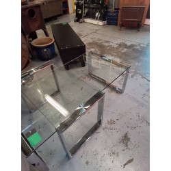 LOT DE 2 TABLE BASSE VERRE...