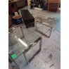 LOT DE 2 TABLE BASSE VERRE ET METAL