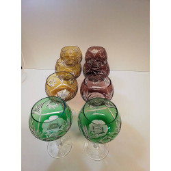 LOT VERRES CRISTAL CISELÉS 