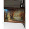 HUILE SUR TOILE CHEMIN EN FORET 