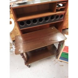 DESSERTE VINTAGE A ROULETTES 